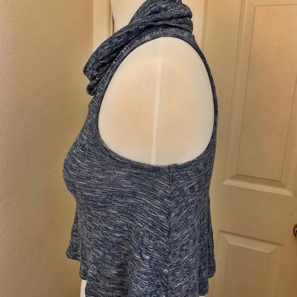 Rue 21 Blue Cowl Neck Crop Tank Top- X-Small - Picture 5 of 6